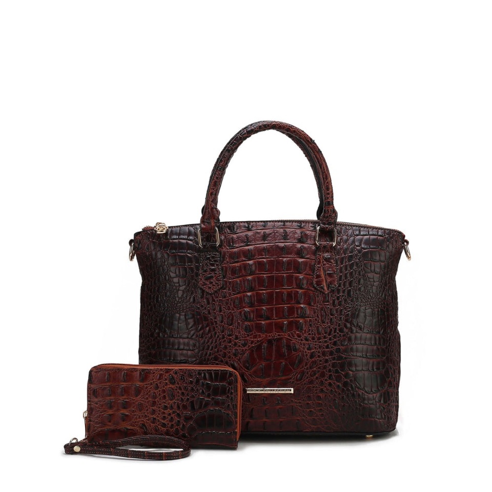 LIORA CROC EMBOSSED TOTE BAG AND SET IN COGNAC

MKF COLLECTION BY MIA K